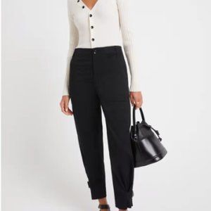 NWT BLACK size 10 PROENZA SCHOULER WHITE LABEL Cotton Twill Tapered Pants